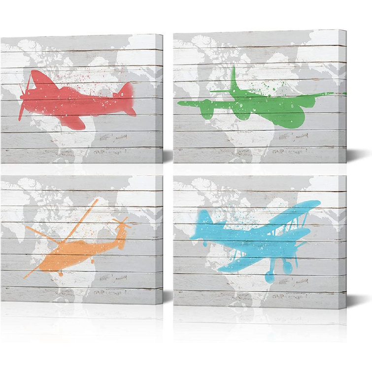 17 Stories 4 Piece Wrapped Canvas Painting Set Wayfair